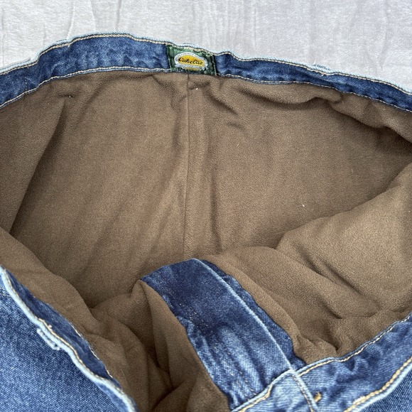 Cabelas Flannel Lined Jeans Men 48x30(46x28) Blue Wash Insulated Warm Workwear - Picture 5 of 12